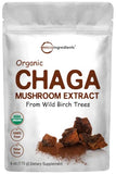 Micro Ingredients Organic Chaga Mushroom Extract 100:1 Powder, 6 Ounce | Sustainably Maine Grown, Wild Harvest, Chaga Tea, Superfood for Beverage and Smoothie, Vegan Friendly