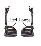 Wheelchair Swingaway Legrest Footplates & Heel Loops (Pair) (Blackp)