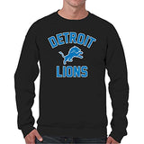 Team Fan Apparel NFL Adult Gameday Football Crewneck Sweatshirt - Cotton Blend - Stay Warm, Comfortable & Stylish on Game Day (Detroit Lions - Black, Adult Large)