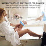 YUNCHI Waterproof Leg Cast Cover for Shower Adult with Non-slip Bottom, Reusable Watertight Cast Protector for Shower Leg for Ankle, Foot, Knee Injuries - Half Leg Covers 28“x14”