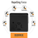 Riddex Sonic Plus Ultrasonic Pest Repeller, Plugs in with extra Outlets Indoor Use - Insect Repellent - Bug Repellents for Home Defense - Protect Against Rodents & Insects, Chemical Free(3 Pack Black)