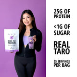 Boba Tea Protein Taro Milk | 25g Grass-Fed Whey Protein Isolate Powder | Gluten-Free & Soy-Free Bubble Tea Drink | Real Ingredients & Lactose-Free Protein Drink | 25 Servings