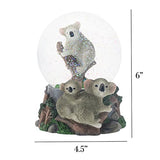 Elanze Designs Climbing Koala Family 100MM Sturdy Wind Up Musical Glitter Water Snow Globe Magical Tabletop Dresser Nightstand Figurine Decoration Plays Tune Born Free