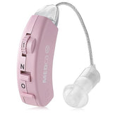 Digital Hearing Amplifier - Behind the Ear Sound Amplifier Set, BTE Hearing Ear Amplification Device and Digital Sound Enhancer PSAD for Hard of Hearing, Noise Reducing Feature, Pink by MEDca