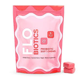 FLO-Biotics Probiotic Soft Chews for Digestive Health, Healthy Gut Flora & Occasional Constipation Relief – Vegan Digestive Health Probiotic Gummies Gut Supplement Berry Flavor - 30 Count (Pack of 1) 