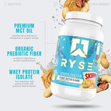 Ryse Loaded Protein Powder | 25g Whey Protein Isolate & Concentrate | with Prebiotic Fiber & MCTs | Low Carbs & Low Sugar | 27 Servings (Skippy Peanut Butter)
