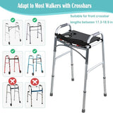 HOOMTREE Walker Tray for Folding Walker, Mobility Table Trays for Walkers for Seniors with Cup Holder,Walker Trays for Rolling Folding Walker,Walker Accessories for Elderly (Black Without Pockets)