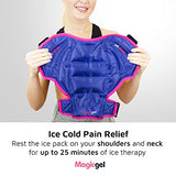 Magic Gel Ice Pack | Reusable, Flexible & Long Lasting for Rotator Cuff Injuries, Bursitis and Swelling | Hot or Cold Therapy Compression Wrap for Left or Right Shoulder