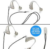 MEDca Hearing Aid Clips - Protective Holder with Anti Lost Lanyard Cord - Rope with Loops and Clip and Security Clip Ideal for Behind The Ear Hearing Aids and Personal Sound Amplifiers, (Pack of 2)