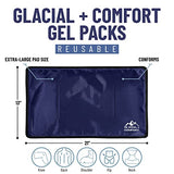 Glacial Comfort Gel Ice Pack for Back Pain - (21" x 13") Reusable Cold Pads for Hip, Knee, Shoulder Injuries, Muscle Strains, Migraine & Postpartum Recovery with Flex Technology - Compression Pad.