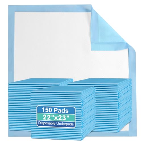 SOFYFINE Incontinence Bed Pads Disposable Adult 22"x23" (150 Pcs), Absorbent Nursing Underpads Women Postpartum Chucks Waterproof Pee Pad for Elderly Baby and Puppy