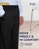 Pembrook Mens Elastic Waist Pants for Seniors - Adaptive Mens Pants for Elderly with Zipper and Button | Elastic Waist Pants for Men | Senior Elastic Waist Pants Black