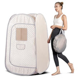 Smartmak Portable Steam Sauna Tent, Full Body Personal Home Spa, Lightweight Foldable Steam Room for Detox Therapy, Steamer NOT Included (L 31.5” * W 31.5” * H 55.2” Champagne)