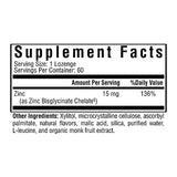 Seeking Health Zinc Chewable, 15 mg of TRAACS® Chelated Zinc Bisglycinate, Immune Support, Natural Fruit Flavor, Vegetarian and Vegan (60 lozenges)*