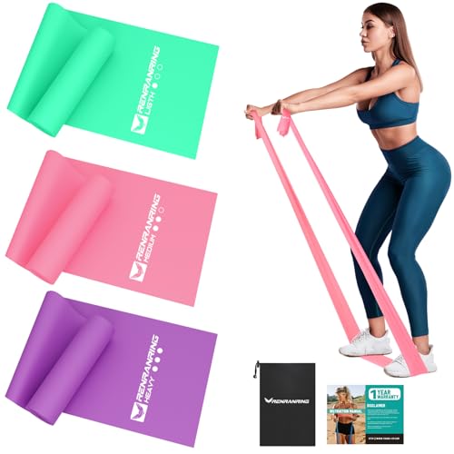 RENRANRING Resistance Bands for Working Out, Exercise Bands for Physical Therapy, Stretch, Recovery, Pilates, Rehab, Strength Training and Yoga Starter Set