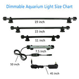 MingDak Submersible LED Aquarium Light, Fish Tank Light with Timer Auto On/Off,White & Blue LED Light bar for Fish Tank,3 Light Modes Dimmable,11W,18.5 Inch