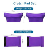 Crutch Pads and Crutch Hand Grip Covers Non Slip Universal Underarm Padding Washable Soft Foam Crutch Pad Covers for Adults, Kids 4PCS (Purple)