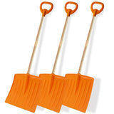 CHEERBANK Snow Shovels for Kids, 3PCS 34" Long Plastic Kids Snow Shovel, Gifts for Boys and Girls Age 5-12 Birthday Christmas(Orange)