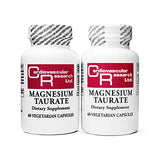 Cardiovascular Research Magnesium Taurate - 125 mg Elemental Magnesium - 60 Veggie Caps in Each Sealed Bottle - 2 Bottles - 120 Veggie Capsules