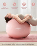 YOTTOY Anti-Burst Exercise Ball for Working Out, Yoga Ball for Pregnancy,Extra Thick Workout Ball for Physical Therapy,Stability Ball for Ball Chair Fitness with Pump (Pink)