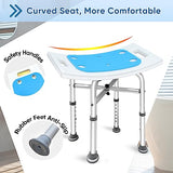 Bcareself Shower Stool Heavy Duty Shower Chair for Inside Shower Narrow Bathtub Shower Saet Height Adjustable Tool-Free Assembly for Elderly Seniors Disabled Handicap Pregnant Weight Capacity 500lb