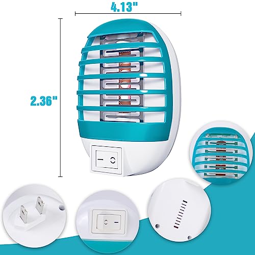 4 Pack Plug in Bug Zapper Indoor for Flying Insect Mosquito, Electronic Mosquito Zapper Gnat Traps with LED Light for Patio, Bedroom, Kitchen, Office