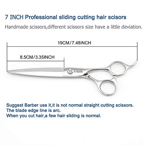 Barber Scissors 7" Professional Sliding Hair Scissors Willow Shape Sliding Hair Shears Professional Sliding Haircut Shears Razor Edge 440c Barber Shears KINSARO