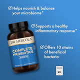 Dr. Mercola Complete Probiotics 70 Billion CFU, 90 Servings (90 Capsules), Dietary Supplement, Supports Digestive Health, Non GMO, NSF Certified