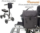 PACMAXI Knee Walker Handlebar Bag Multiple Uses Handlebar Bag for Knee Walker, Bike, Scooter, Wheelchair, Knee Scooter Accessories Bag with Shoulder Strap for Men, Women, Senior (Gray)