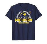 Michigan Wolverines 2024 CFP National Championship Arch Navy T-Shirt