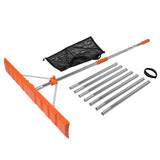 EZ Smart Snow Roof Rake, Adjustable 36IN Blade V-Blade Technology, Prevents Ice Dams, 21ft Reach Pole Included, Quick Assembly, Carrying Bag Included, NO wheels or sharpe edge to damage your shingles.