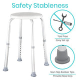 Vive Shower Stool for Inside Shower Waterproof - 21" Adjustable Bathroom Chair for Sitting, Shaving - Heavy Duty and Lightweight Safety Bench Seat for Elderly, Senior, Handicap and Disabled (250LBS)