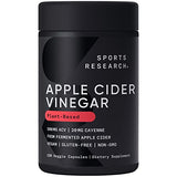 Sports Research Apple Cider Vinegar with Cayenne Pepper | Made from Organic Fermented Apple Cider - Non-GMO Project Verified & Vegan Certified (120 Veggie Capsules)