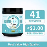 Zammex Bone Broth Protein Powder, Pure Grass Fed Beef, Vanilla Protein Powder,Hydrolyzed Collagen Supplement for Healthy Skin,Nails,Hair,Joints, Non-GMO,Gluten Free, Great in Shakes