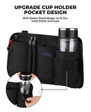 Wheelchair Side Bag with Cup Holder, Wheelchair Armrest Pouch Accessories for Walker, Rollator, Electric Scooter Wheelchairs, Ideal Gift for Mother's Day & Father's Day