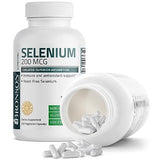 Bronson Selenium 200 mcg – Yeast Free Chelated Amino Acid Complex - Essential Trace Mineral with Superior Absorption, 250 Vegetarian Capsules