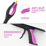 JELLAS 44" Grabber Reacher with Shoehorn, Extra Long Grabber Tool, 360°Rotating Jaw with Strong Grip - Magnets tip and Anti-Slip Design, Perfect for Easy Pick Up, Foldable and Easy Storage, Purple