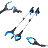 Ruizzrlhb Grabber Reacher Tool 32 Inch 2-Pack with Strong Grip Magnetic,Trash Picker Grabber 360°Rotating Anti-Slip Jaw for Elderly,Trash Claw Grabber Mobility Aid Reaching Assist Tool,Blue