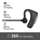 Conambo Bluetooth Headset 5.1 with CVC8.0 Dual Mic Noise Cancelling Bluetooth Earpiece 16Hrs Talktime Wireless Headset Hands-Free Earphone for Truck Driver iPhone Android Cell Phones