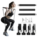 WeluvFit Pilates Bar Kit with Resistance Bands, Exercise Fitness Equipment for Women & Men, Home Gym Workouts Stainless Steel Stick Squat Yoga Pilates Flexbands Kit for Full Body Shaping