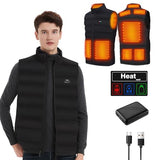 Upgraded Heated Vest for Men Women with Battery Pack Included, 4in1 Smart Controller, Lightweight Heated Vest Electric Vest with 8 Heating Zones for Winter Skiing Hiking Hunting Fishing Camping, 3XL