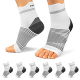 Plantar Fasciitis Sock (6 Pairs) for Men and Women, Compression Foot Sleeves with Arch and Ankle Support (White, Large)