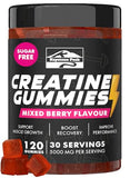 Keystone Peak Creatine Monohydrate Gummies for Men & Women, 100% Creatine Mixed Berry Gummies, 5g per Serving + Vegan, Sugar Free, Mixed Berry + Strength, Energy, Muscle & Booty Gain - 120 Count