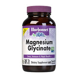 Bluebonnet Magnesium Glycinate 400mg Maximum Absorption Mineral Complex Supports Energy Production & Enzyme Function - Non-GMO, Soy-Free, Gluten-Free - 60 Veggie Capsules