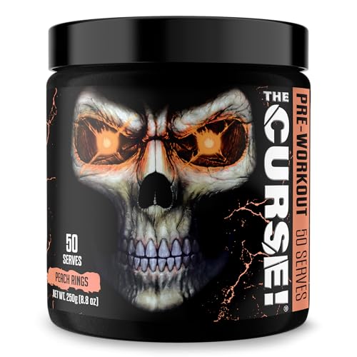JNX SPORTS The Curse! Pre Workout Powder - Peach Rings 50 Servings | Preworkout: Boost Strength, Energy + Focus for Men & Women | Caffeine, Beta-Alanine, Creatine & L-Citrulline