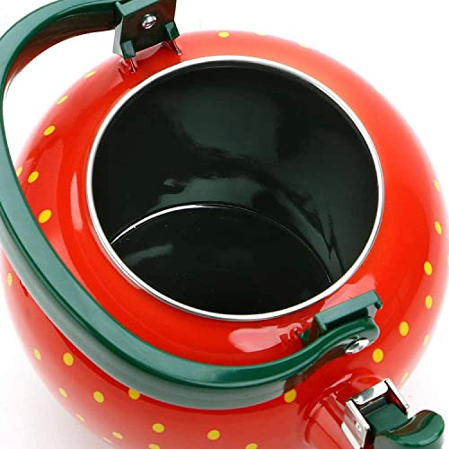 Whistling Tea Kettle for Stove Top Enamel on Steel Teakettle, Supreme Housewares Strawberry Fruit Decor Teapot Water Kettle Cute Kitchen Accessories Teteras (2.3 Quart, Strawberry)