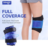 NEWGO Ice Pack for Knee Replacement Surgery, Reusable Gel Cold Pack Knee Ice Pack Wrap Around Entire Knee for Knee Injuries, Knee Ice Wrap for Pain Relief, Swelling, Bruises - Blue