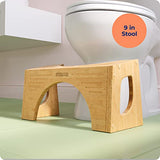 Squatty Potty The Original Toilet Stool - Bamboo Flip, 7" and 9" Adjustable Heights, Brown - Improve Bathroom Posture and Comfort