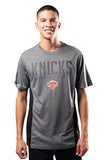 Ultra Game NBA New York Knicks Mens Active Tee Shirt, Charcoal Heather, Medium