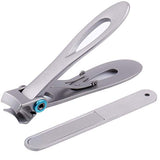 Wide Jaw Nail Clippers Set, Heavy Duty 15mm Opening Nail Trimmer, Extra Large Stainless Steel Toenail Cutter with Nail File for Cutting Thick and Tough Toenails or Fingernails
